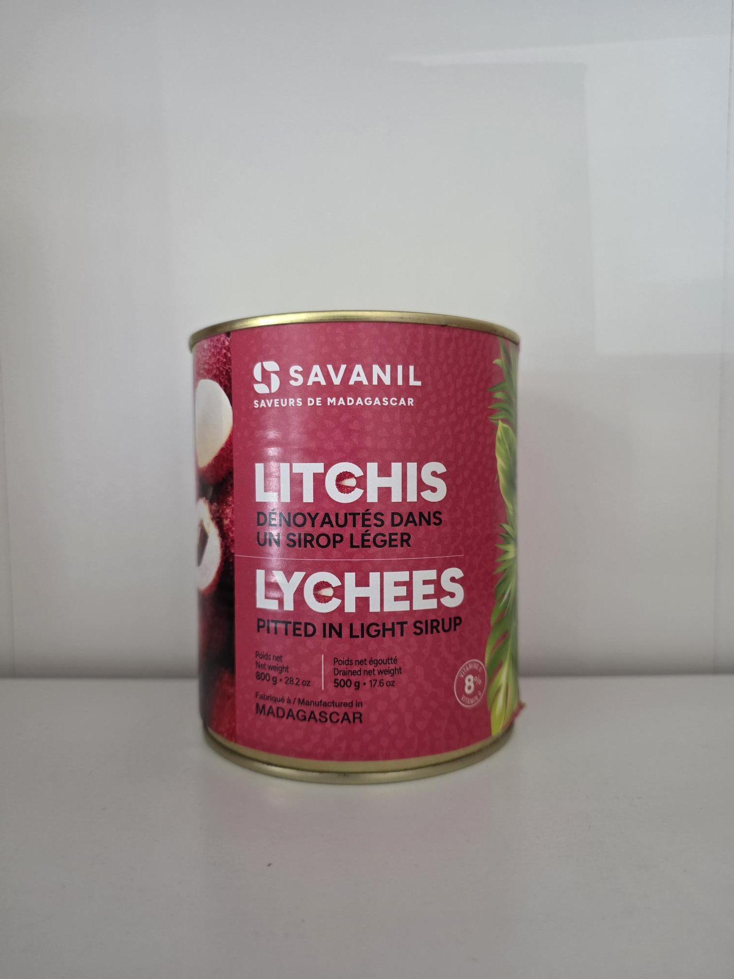 Litchis entiers dénoyautés au sirop léger (net 500g) – Image 2